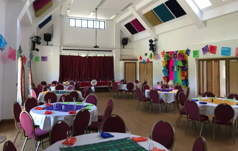 Maroon Chairs and tables for social event