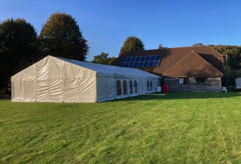 Marquee attached to Hall