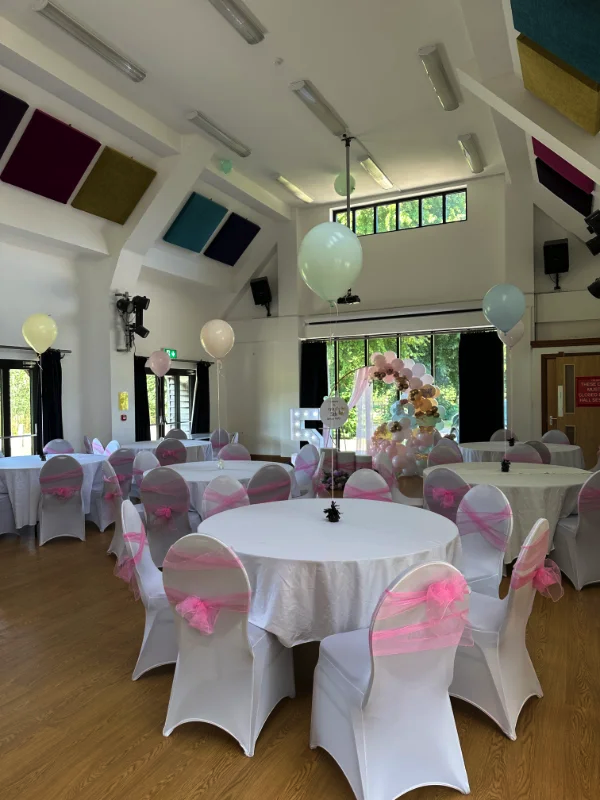 Tables laid in Pink Theme